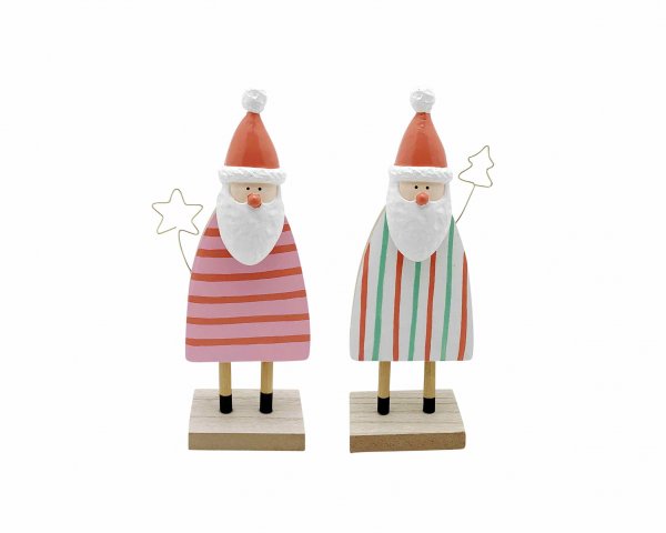 Santa auf Fuß 2-farbig sortiert 23 cm