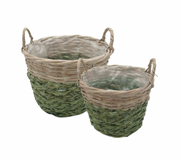 Pflanzkorb rund mit zwei Griffen