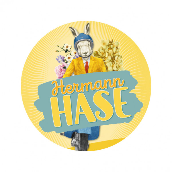 Schaufensterbeklebung 40x40cm - Hermann Hase