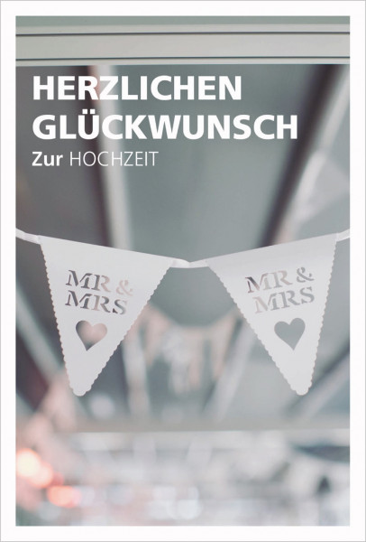 Glückwunschkarten Basics Hochzeit 17 cm VE 6 St