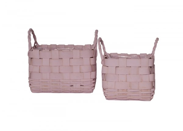 Holzspan-Korb quadratisch mit 2 Griffen 17/24 cm 2er Set