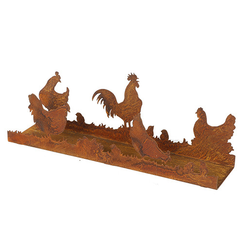 Hühnerfamilie Rost-Design 25 cm