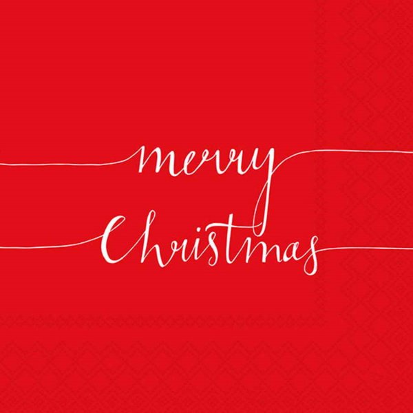 Serviette Merry Christmas 33 cm VE Set à 20 St