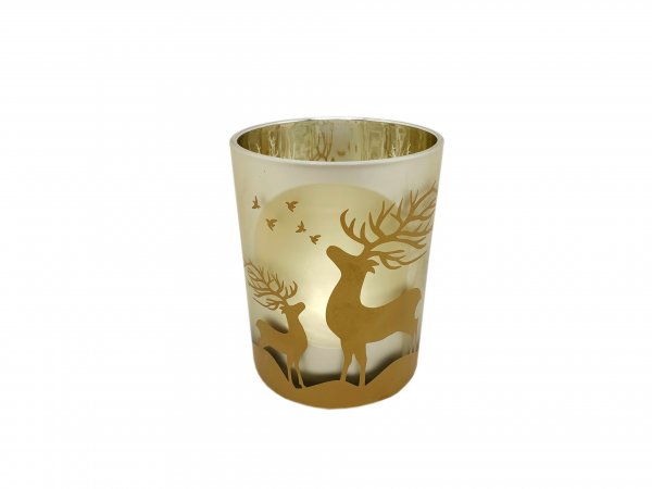 Teelichtglas Hirsch 10 cm