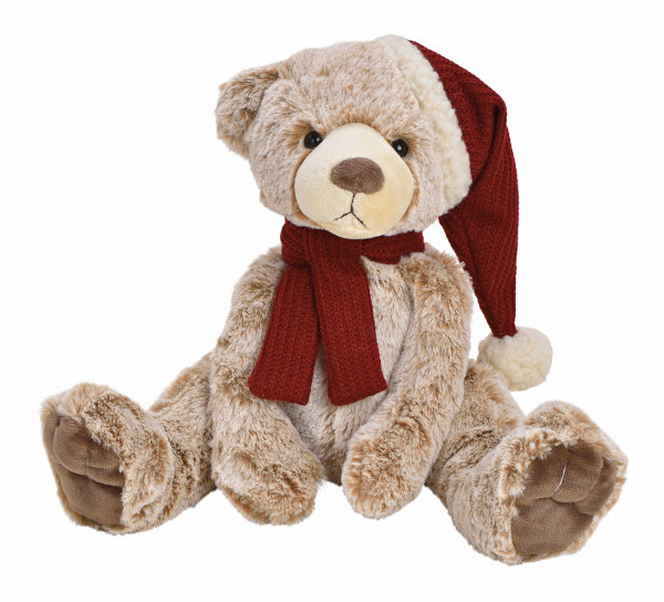 Plüschbär mit Strickmütze &amp; Schal 22 cm