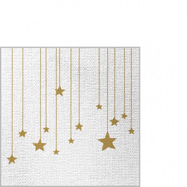 Serviette Sterne auf Leinwand 25 cm VE 20 St