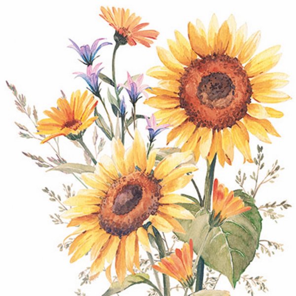 Serviette Sonnenblumen 33 cm VE Set à 20 St