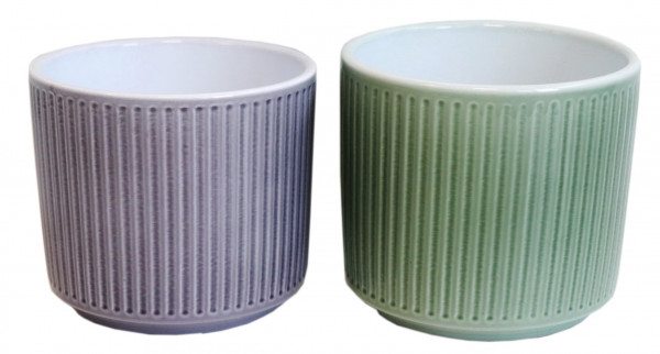 Topf Cylindro Stripes 2-fach sortiert Ø 12 cm VE 6 St