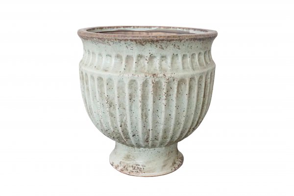Terrakotta-Pokal mit Rillen Ø 19 cm