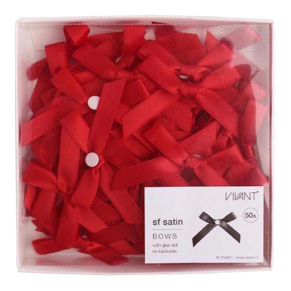 Satin-Schleife mit Klebepunkt 6 cm VE 50 St