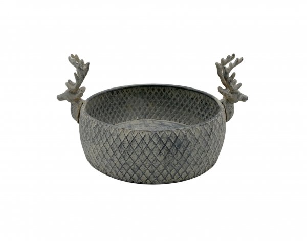 Metallschale mit Rentierkopf Ø 30 cm