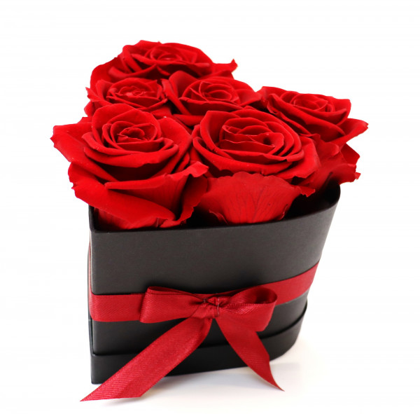Sansibar Herzbox schwarz Rose rot Ø12cm H13cm