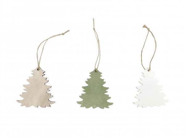 Tannenbaum mit Aufhängung 3-fach sortiert 7cm VE 12 St