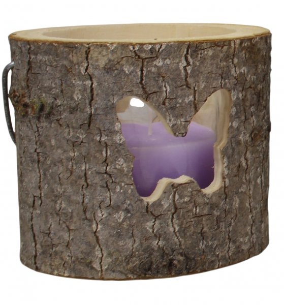 Holzlaterne Schmetterling mit Kerze Ø 16 cm