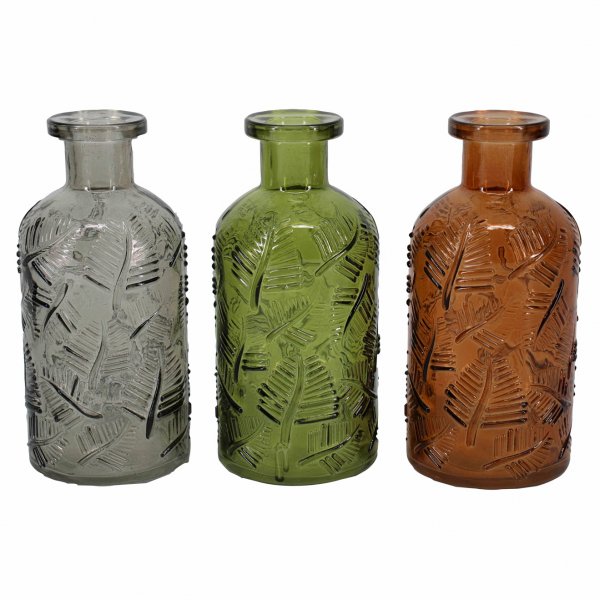 Glasflasche Vecht 3-farbig sortiert 15 cm