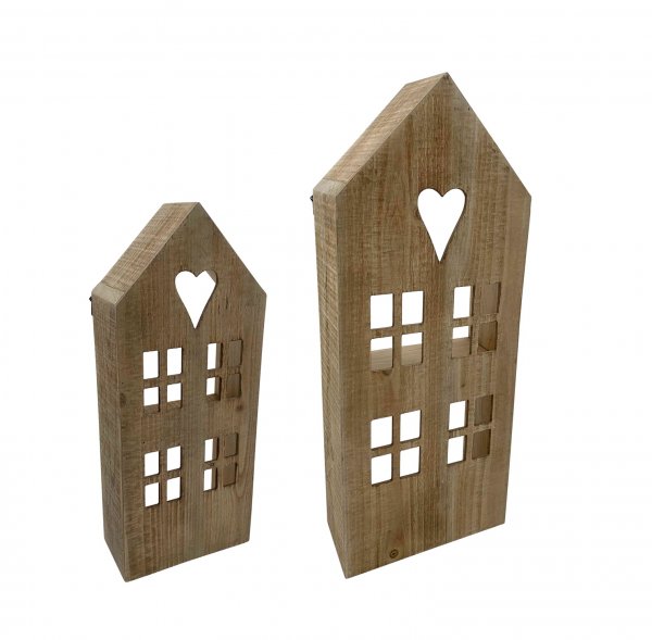 Holzhaus 47,5/59,5 cm 2er Set