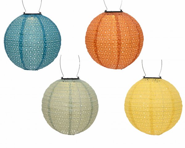 Solar Laterne 4Fbs w.wß 1L Ø25H23cm