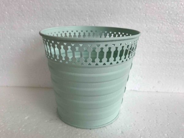 Zink Topf Evelyne grün Ø15 H12,5cm