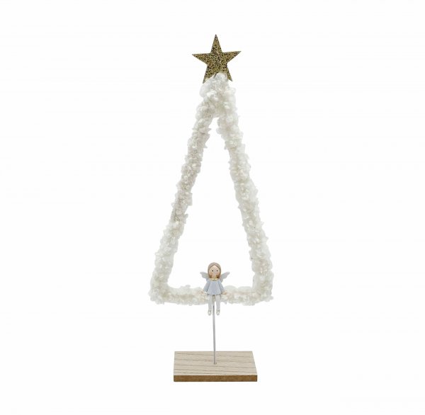 Teddy-Tannenbaum mit Engel &amp; Stern 38,5 cm