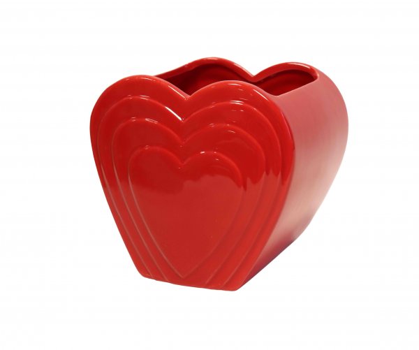 Übertopf Herz rot 14 cm