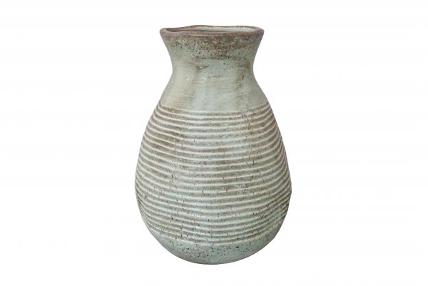 Terrakotta-Vase mit Rillen 27 cm