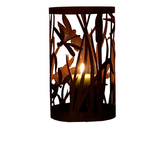 Windlicht Libelle Rost-Design 23 cm