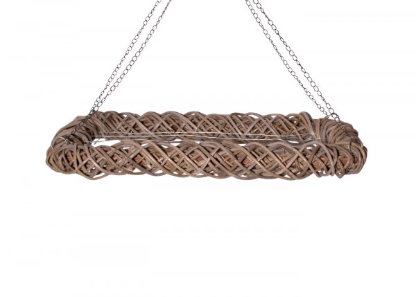Rattan-Kranz Hänger rechteckig 75 cm