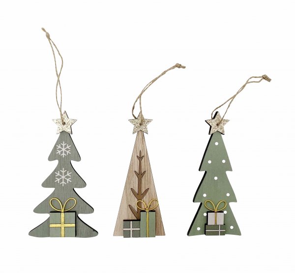 Tannenbaum mit Aufhängung 3 Modelle 13 cm VE 6 St