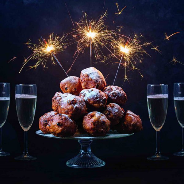 Serviette Silvester Krapfen 33 cm VE Set à 20 St