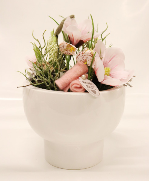 Gefäß Spring rosa-weiß Ø30cm H38cm
