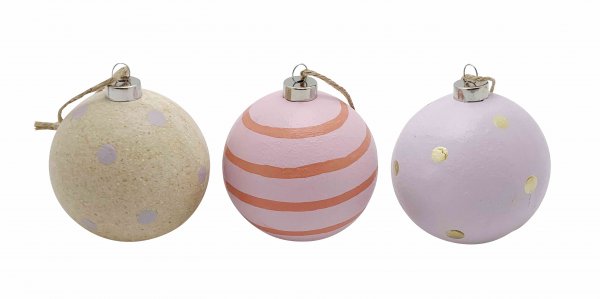 Kugeln mit Aufhängung 3 Modelle Ø 8 cm VE 3 St
