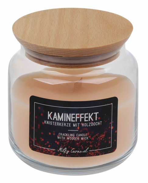Knisterkerze Kamineffekt im Glas mit Duft Ø 9,9 cm