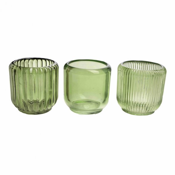 Glas Teelichthalter 3 Modelle Ø 8,5 cm