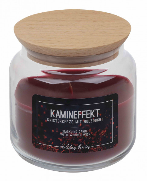 Knisterkerze Kamineffekt im Glas mit Duft Ø 9,9 cm