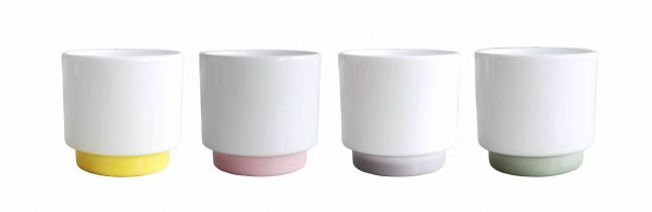 Übertopf mit farbigem Fuß Ø 11 cm VE 10 St