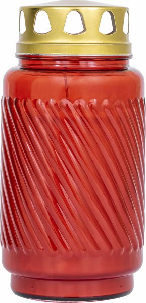 Glas-Grablicht mit Kerze 17,3 cm VE 6 St