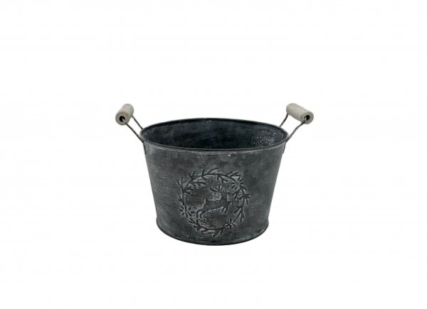 Metallschale Rentier mit 2 Holzgriffen Ø 17,5 cm