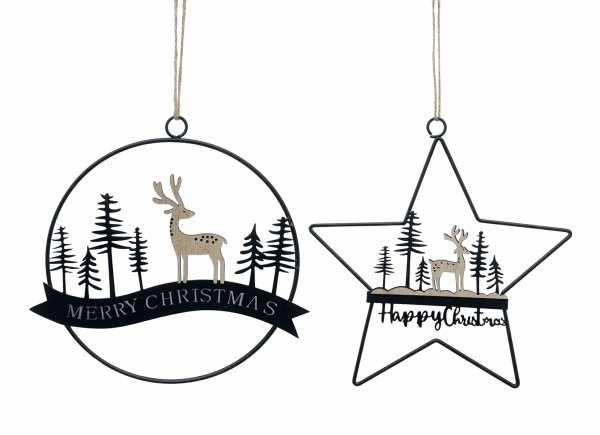 Weihnachtsdeko mit Aufhängung 2Modelle Ø 18/20 cm