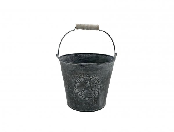 Metalleimer Rentier mit Holzhenkel Ø 17,5 cm