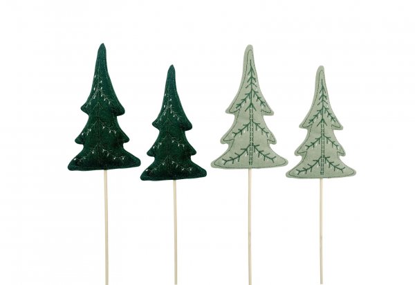 Stecker Filz-Tannenbaum 2-farbig sortiert 10/13 cm VE 12 St