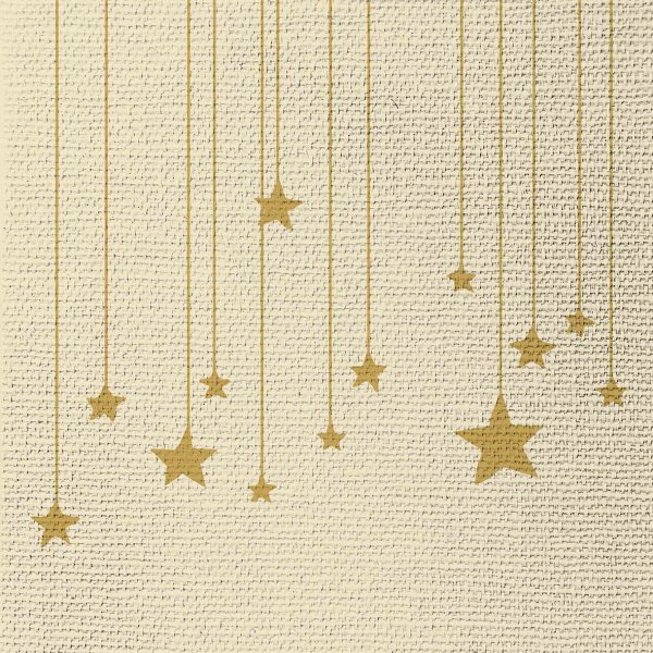 Serviette Sterne auf Leinwand 33 cm VE 20 St