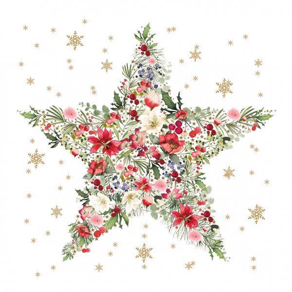 Serviette Weihnachtsstern 33 cm VE 20 St