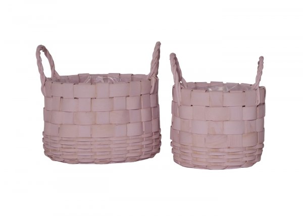 Holzspan-Korb rund mit Griffen Ø 18/24 cm 2er Set