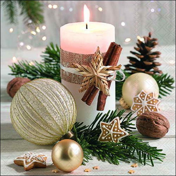Serviette Weihnachtsdeko 33 cm VE Set à 20 St