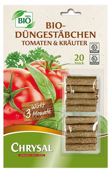 Chrysal Bio Tomaten &amp; Kräuter Düngestäbchen VE 20 St