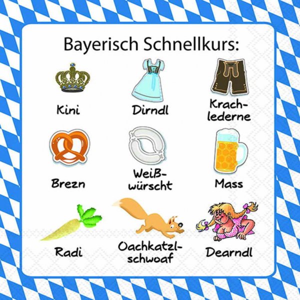 Serviette Bayrisch Kurs 33 cm VE Set à 20 St