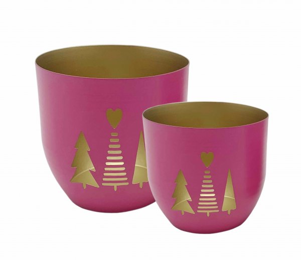 Metall-Windlicht Ø 10/12 cm 2er Set