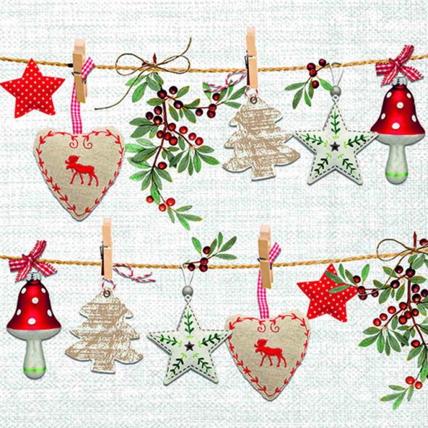 Serviette Rustikale Weihnachten 33 cm VE Set à 20 St