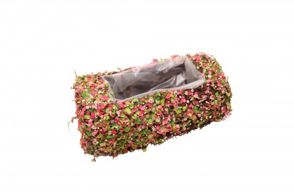 Korb Blütendekor rechteckig 25 cm