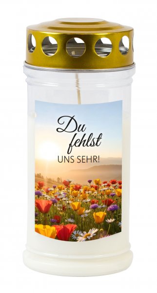 Grablicht Du fehlst uns sehr 17 cm